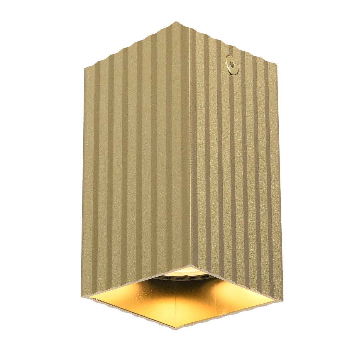 Reflektor sufitowy spot natynkowy Tecno kwadratowy złoty 1xGU10x10W wym: 10 x 5,8 x 5,8 cm aluminium Italux