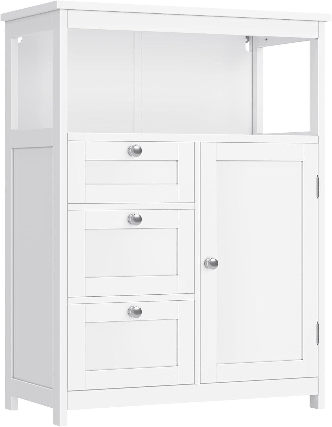 Vasagle Mueble De Baño, Armario De Baño, Unidad De Almacenamiento De Baño, Con 3 Cajones, Estantes Regulables, 30 X 60 X 80 Cm, Blanco , Leroy Merlin