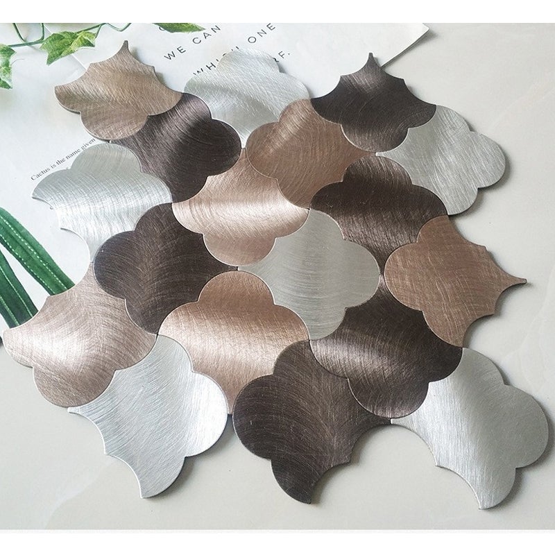 Panel impermeable para salpicadero autoadhesivo - 10 azulejos de pvc y aluminio con diseño floral de 30 cm para cocina y baño
