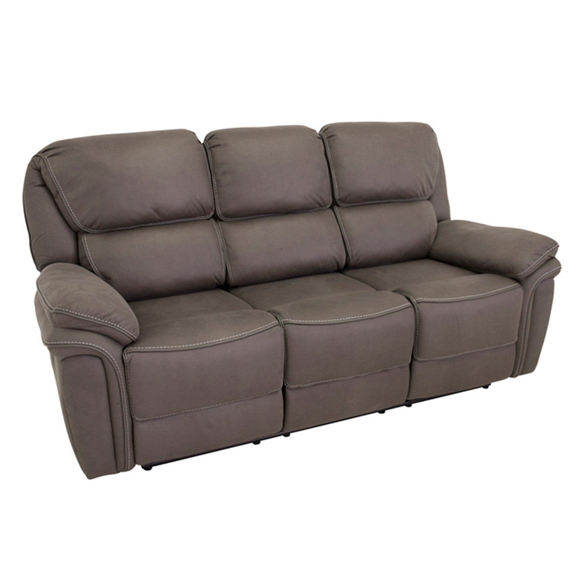 Saranda sofa 3 osób recliner skóra syntetyczna szary.