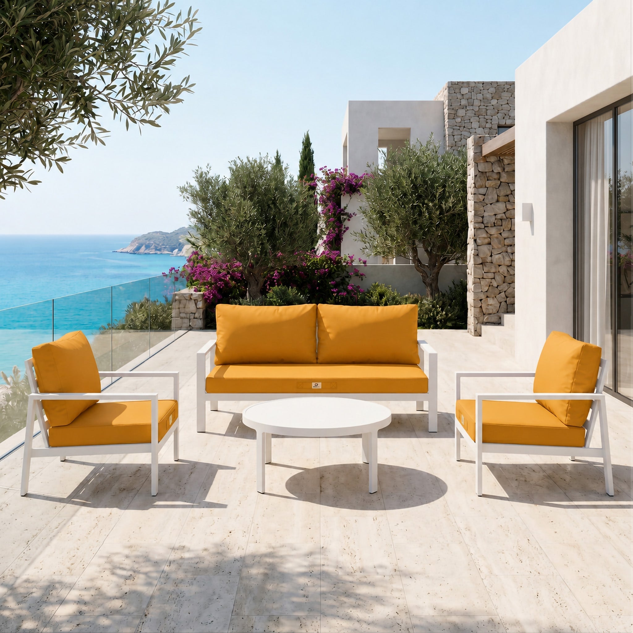 Coussins pour salon de jardin déhoussable 50x50cm Jaune - 4