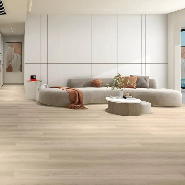 Sol PVC - Lames PVC clipsable avec sous couche intégrée- GARANTIE 20 ans -Ep. 5,5 mm- Bois clair - Dimensions L 122 cm x l 23 cm