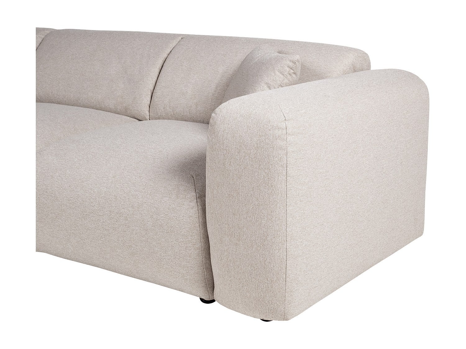 Grand canapé d'angle gauche en tissu chiné beige POGNI de Maison Céphy - 5