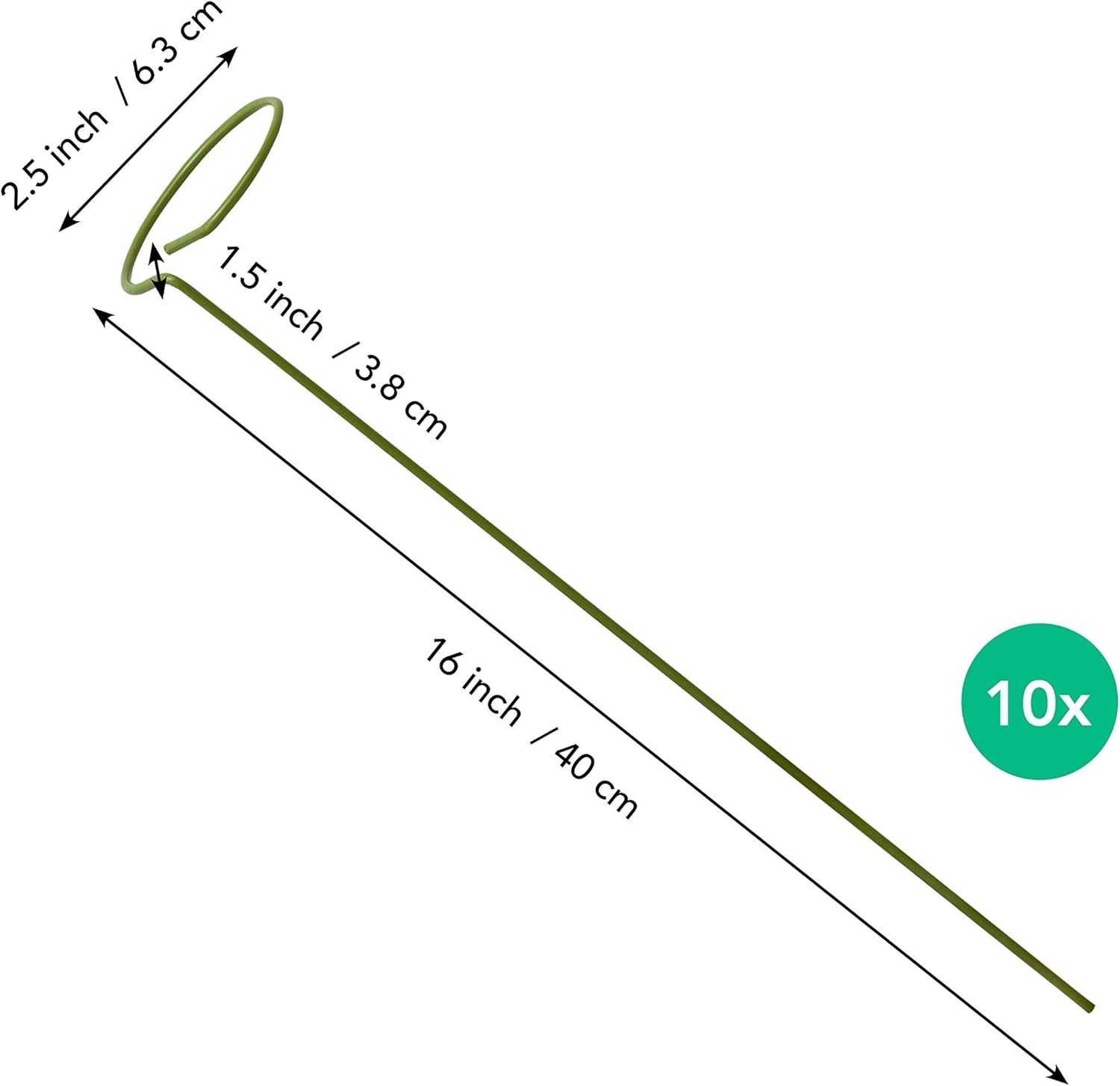10 Tuteur Plante | Supports pour Plantes Grimpantes et Fleurs | Tuteur Vert | Aidez Vos Fleurs à Pousser | Tuteurs Tomates Jardin | Pieux à Orchidées, - 2
