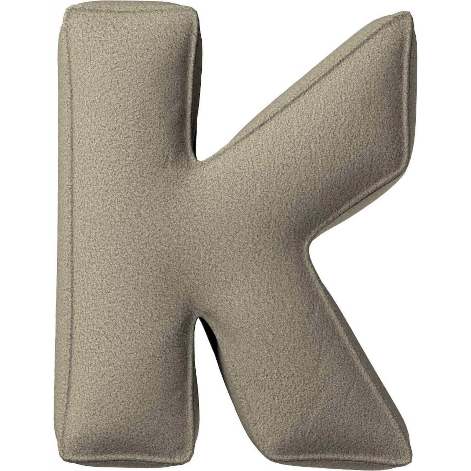 Coussin tissu boucle Lettre K 35 x 10 x 40 cm Beige Foncé | Leroy Merlin