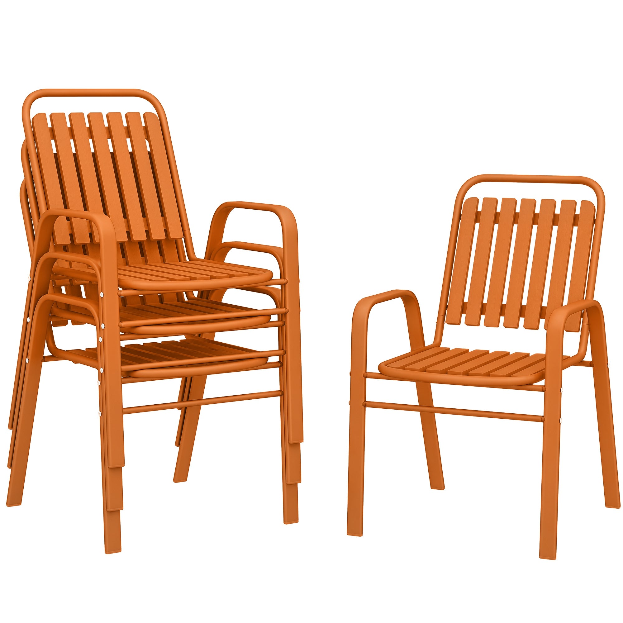 Lot de 4 chaises de jardin Acier Outsunny - 2