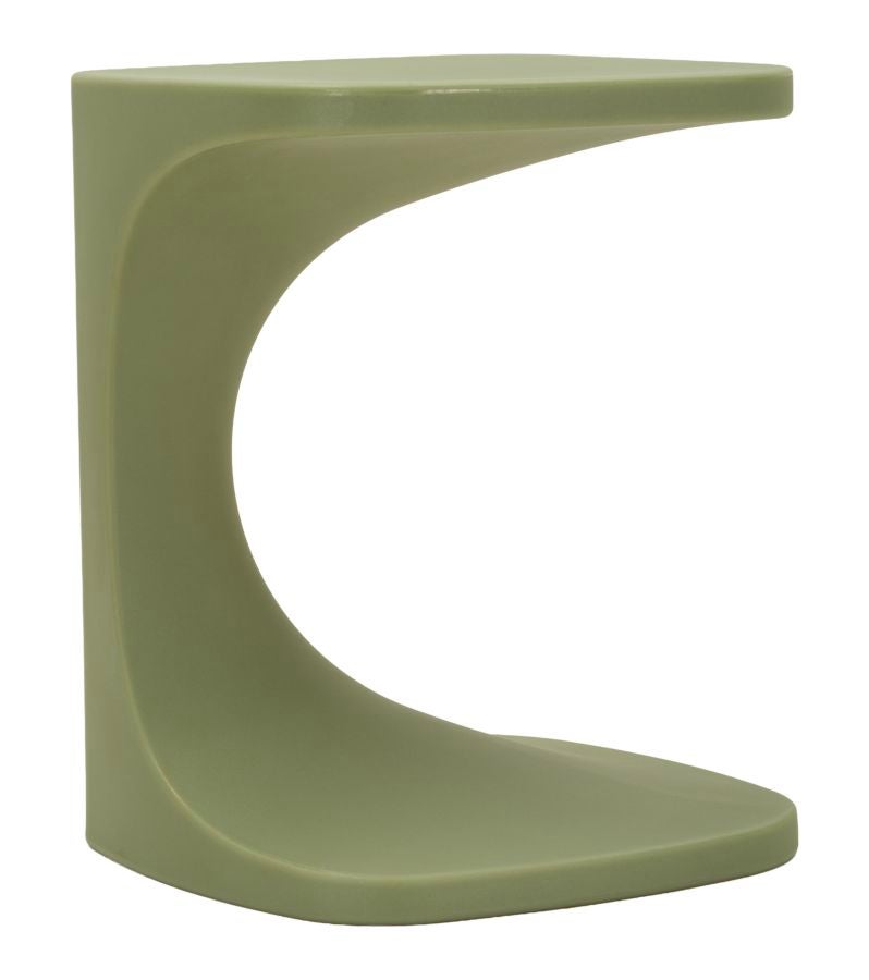 Masuta de cafea Ibiza din polietilena verde, 42 x 42 x 52 cm - Masuta laterala moderna arcuita, culoare verde - colectia Ibiza