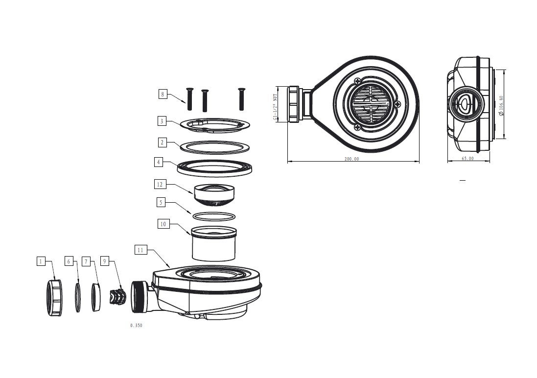 Piatto doccia in resina 140 x 80 cm in colore bianco opaco effetto pietra Kinedo PIETRAVIVA PIPIV241480BM - Bianco - 5