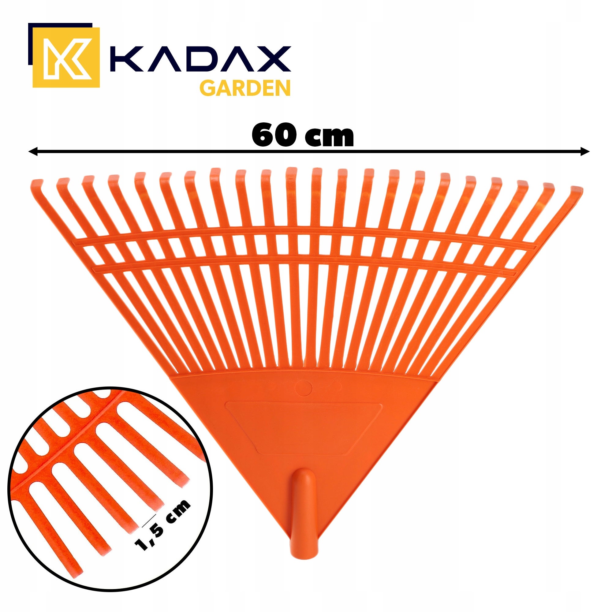 GRABIE DO LIŚCI TRAWY PLASTIKOWE OGRODOWE BEZ TRZONKA SZEROKIE 60cm 22 ZĘBY - 2