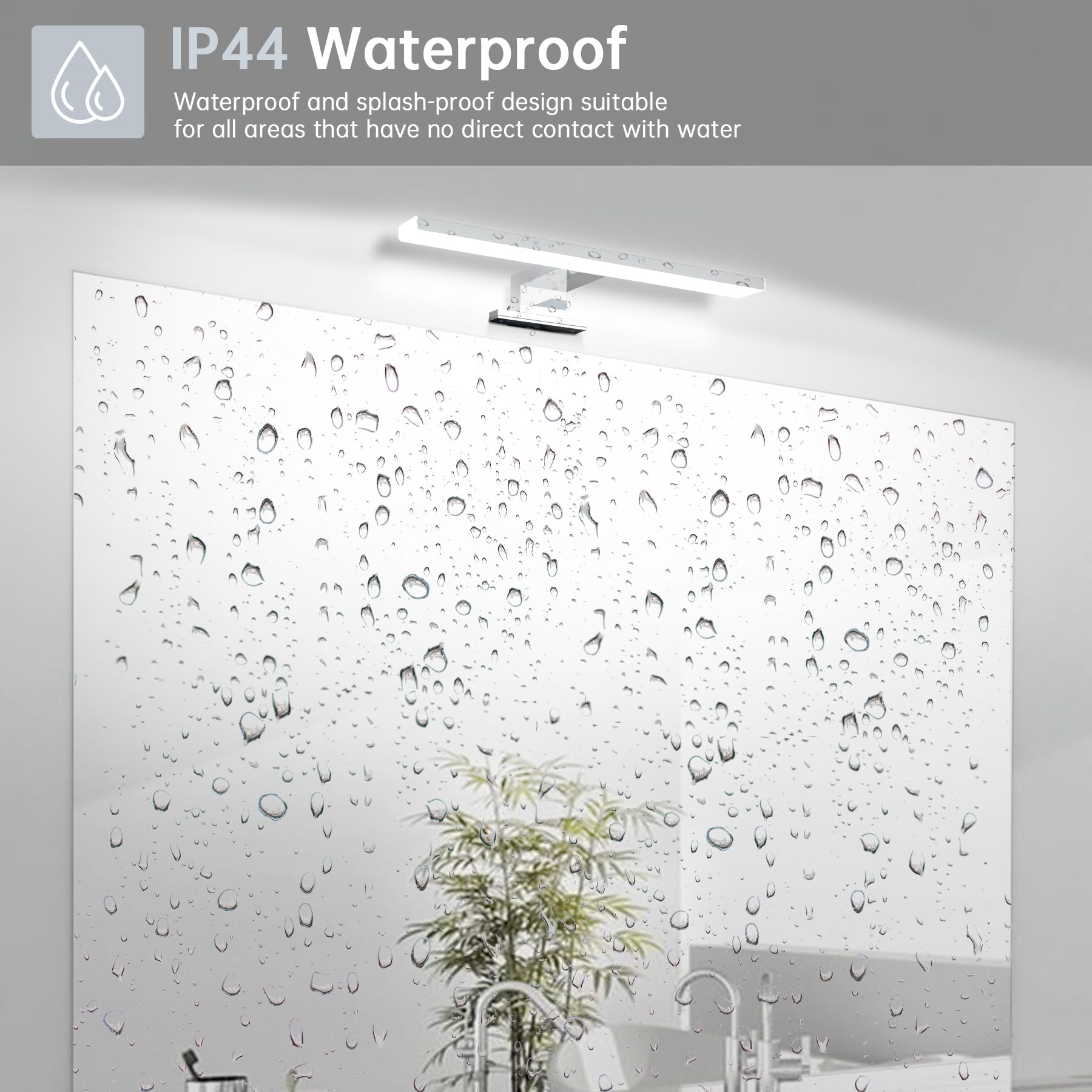 Lampe de miroir LED, lampe de miroir de salle de bain blanc neutre 4000 K, étanche et sans scintillement, lumière d'armoire pour miroirs, 30 cm - 2