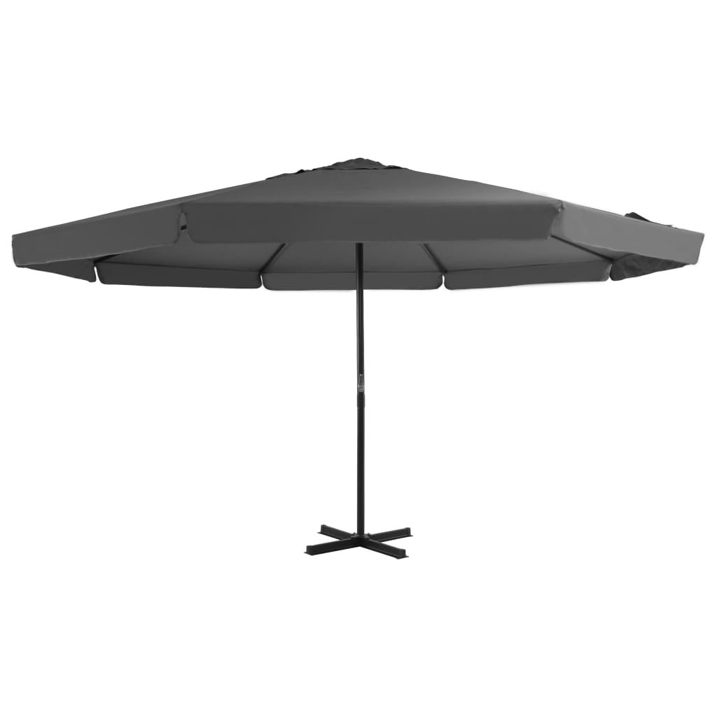 Parasol De Jardin 300 Cm Avec Bras Décentré - Hauteur 2,5 M - Tissu Imperméable Anti-UV - Ouverture à Manivelle - Beige