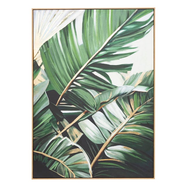 Quadro 80x100 fiori bianchi e foglie verdi COLORI E LUCI 40276 Idea