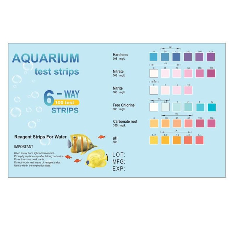 Bandelettes de test, test de qualité de l'eau 6 en 1, 100 unités (pH, chlore, nitrate, nitrite, carbonate, dureté) - 9