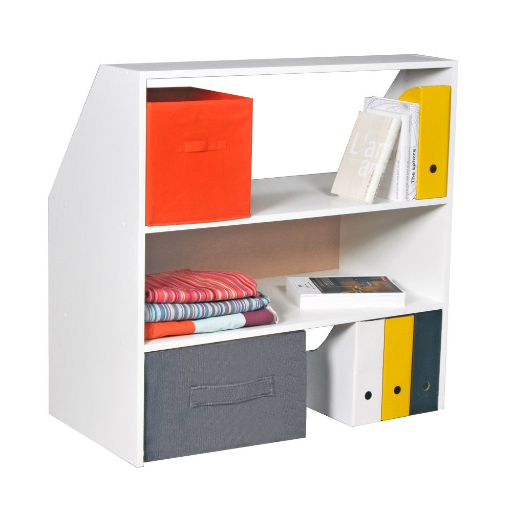 Meuble de rangement sous pente ALIX, H. 100 x L. 100 x P. 50 cm, Blanc - 6