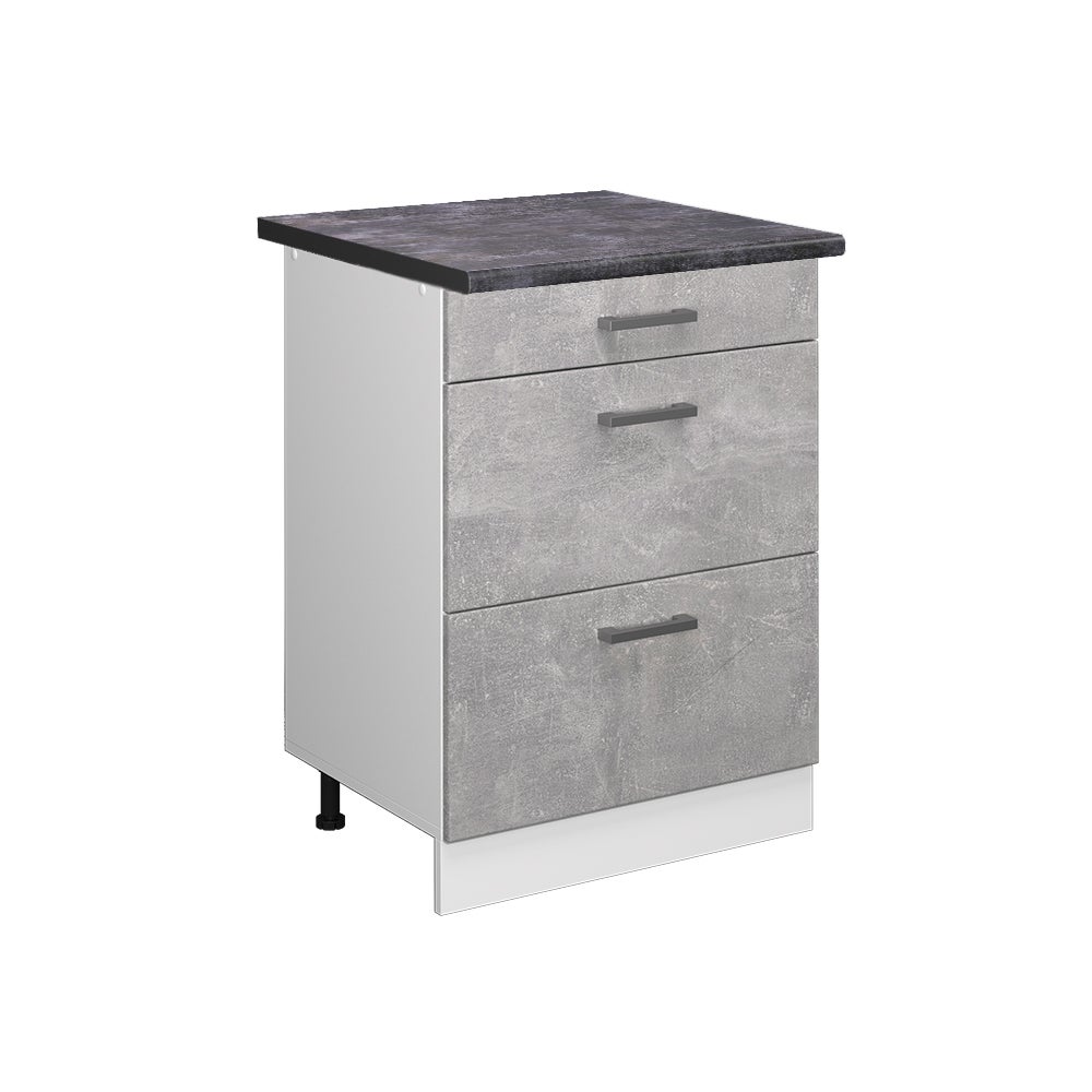 Vicco Szafka dolna do kuchni R-Line, Beton, 60 cm z szufladami, BP Antracyt