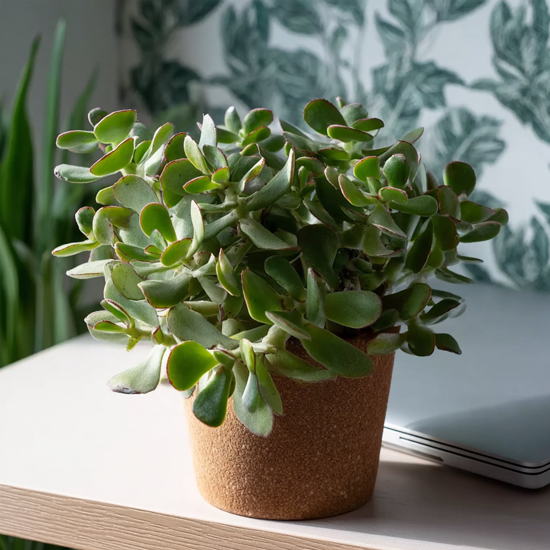 Pianta di giada - 2 pz - Crassula arborescens 'Curly' - Vaso 12 cm - 2