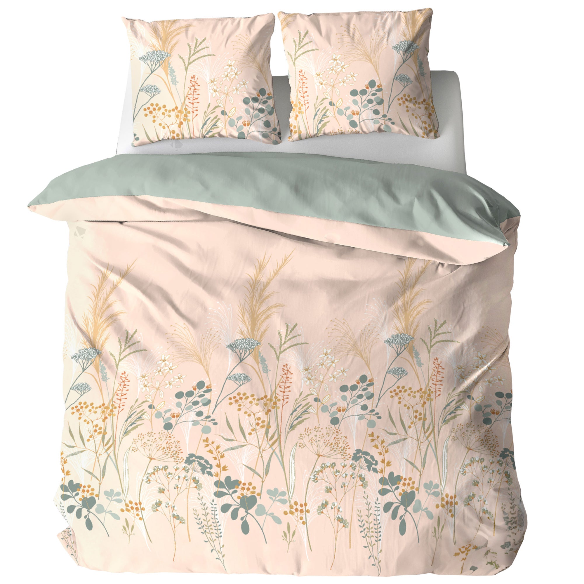 Parure De Lit Vision 260x240cm Réversible Marine/Gris - 100% Coton 2 Personnes