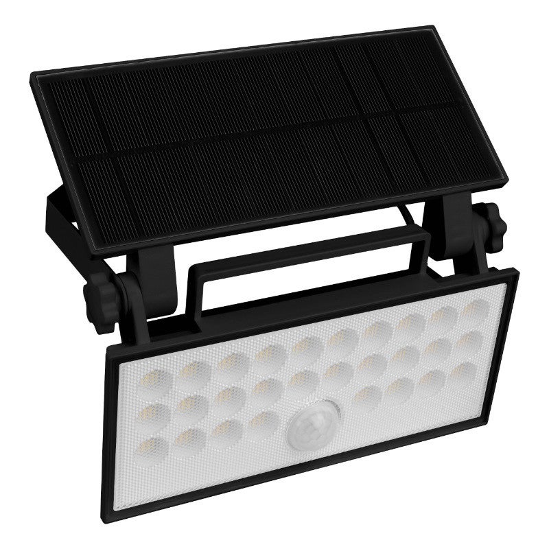 Kinkiet solarny z czujnikiem ruchu LED 8W Neutralna biel 800lm czarny wym:19x19,3x11,5cm IP65 DPM