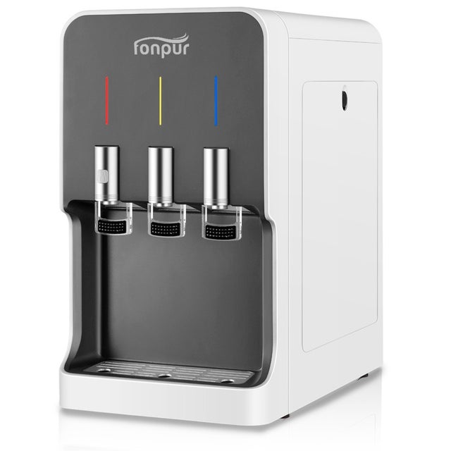 Fontaine à Eau FONPUR sur Table - Osmose Inverse 5 Étapes - 29cm Largeur - 3 Températures - Acier Inoxydable - Maison