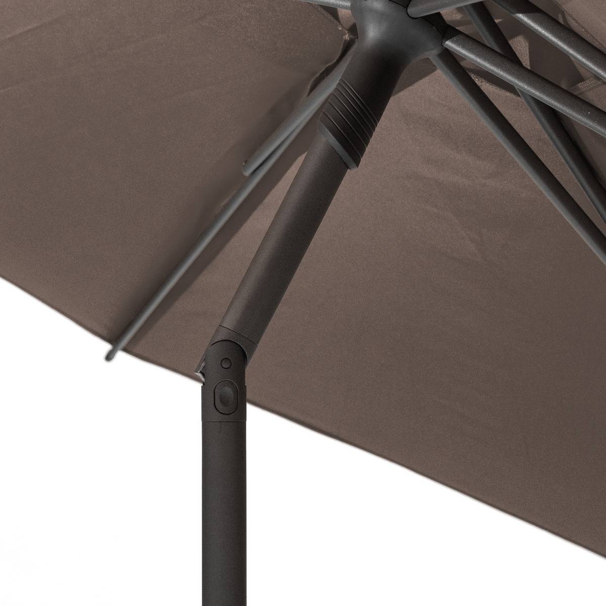 Parasol droit rond Soya Taupe - Hespéride - 4