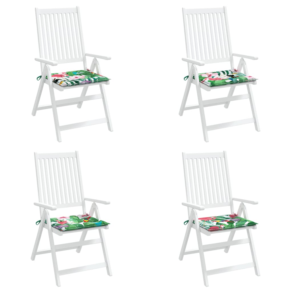 Coussins de chaise de jardin lot de 4 multicolore 40x40x3 cm - 3