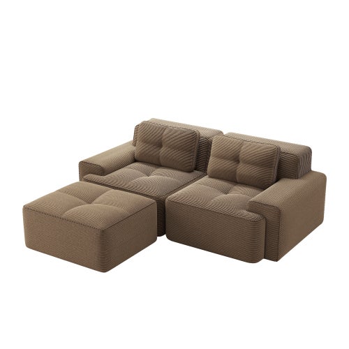 [超美品]CLOUD SOFA | OTTOMAN ブラウン Sofá modular Cloud boneless 2 plazas L, terciopelo, modulable con