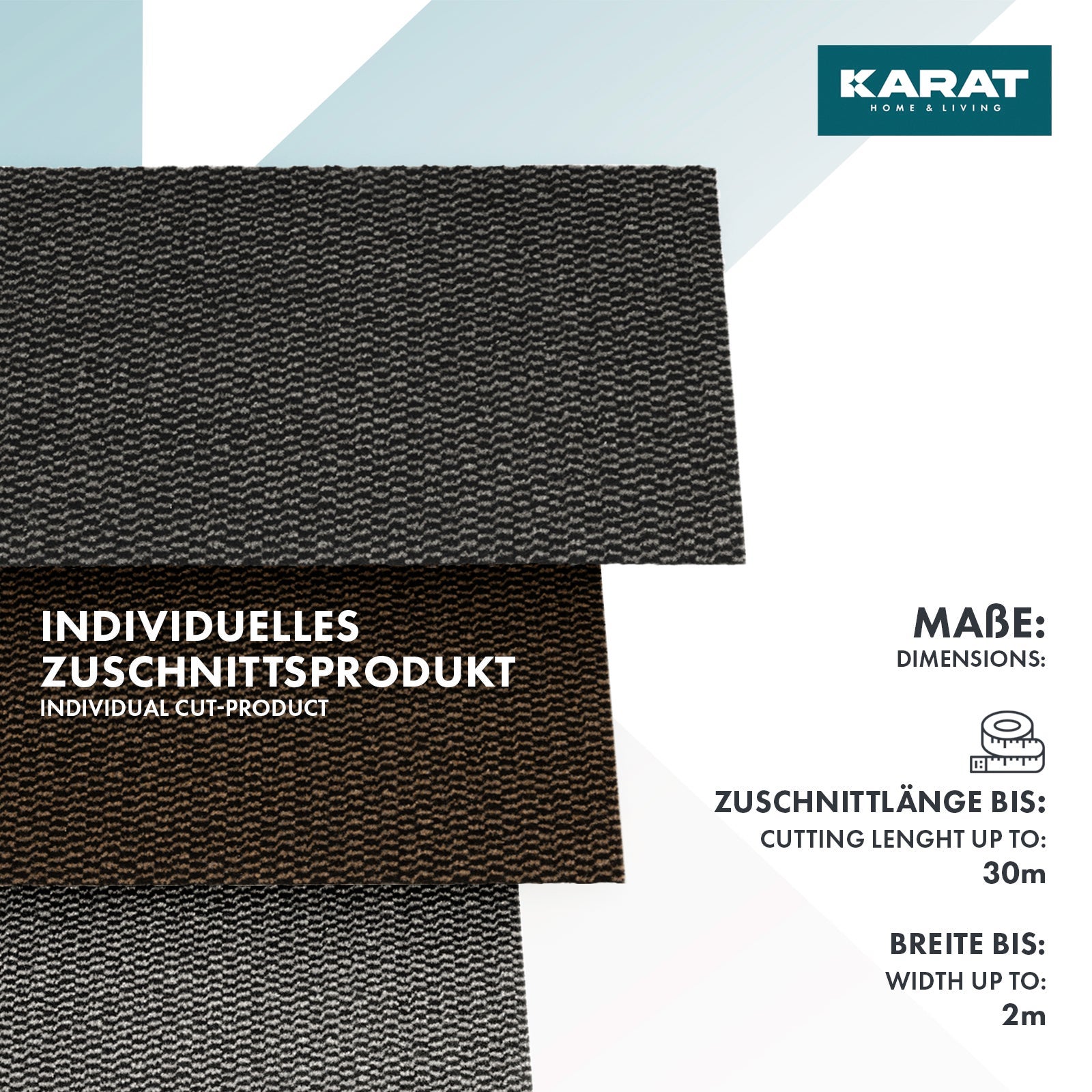 Tapis Melange sur mesure Noir-Blanc 120 x 100 cm - 5