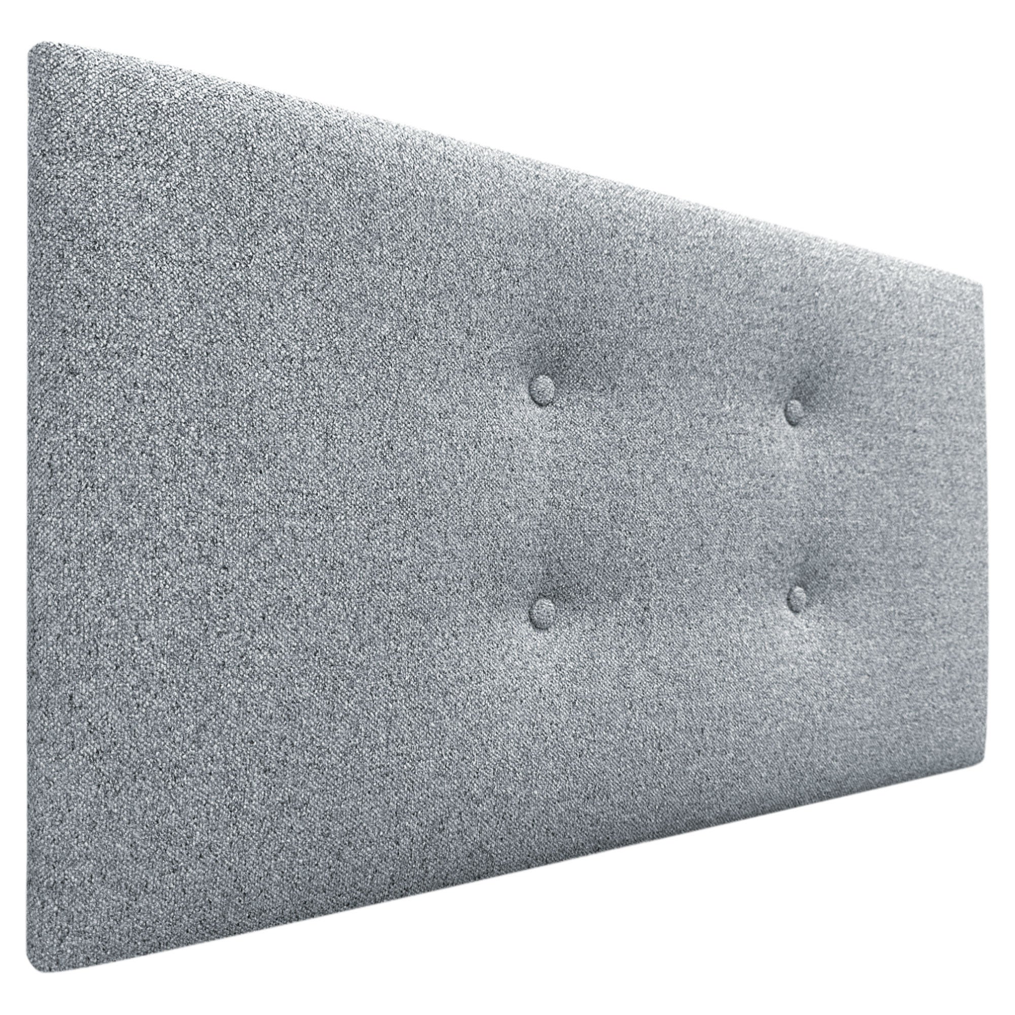 Dhome cabecero de tela aqualine pro con 2 hileras de botones cabezal tapizado cama lujo (gris perla, 110cm)