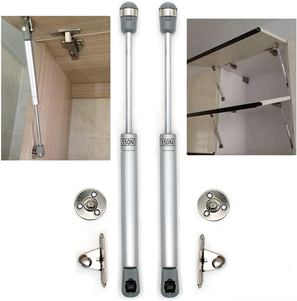 Sprężyna gazowa hydrauliczna, 150 N/15 kg, do zawiasów drzwi szafek kuchennych, 2 sztuki