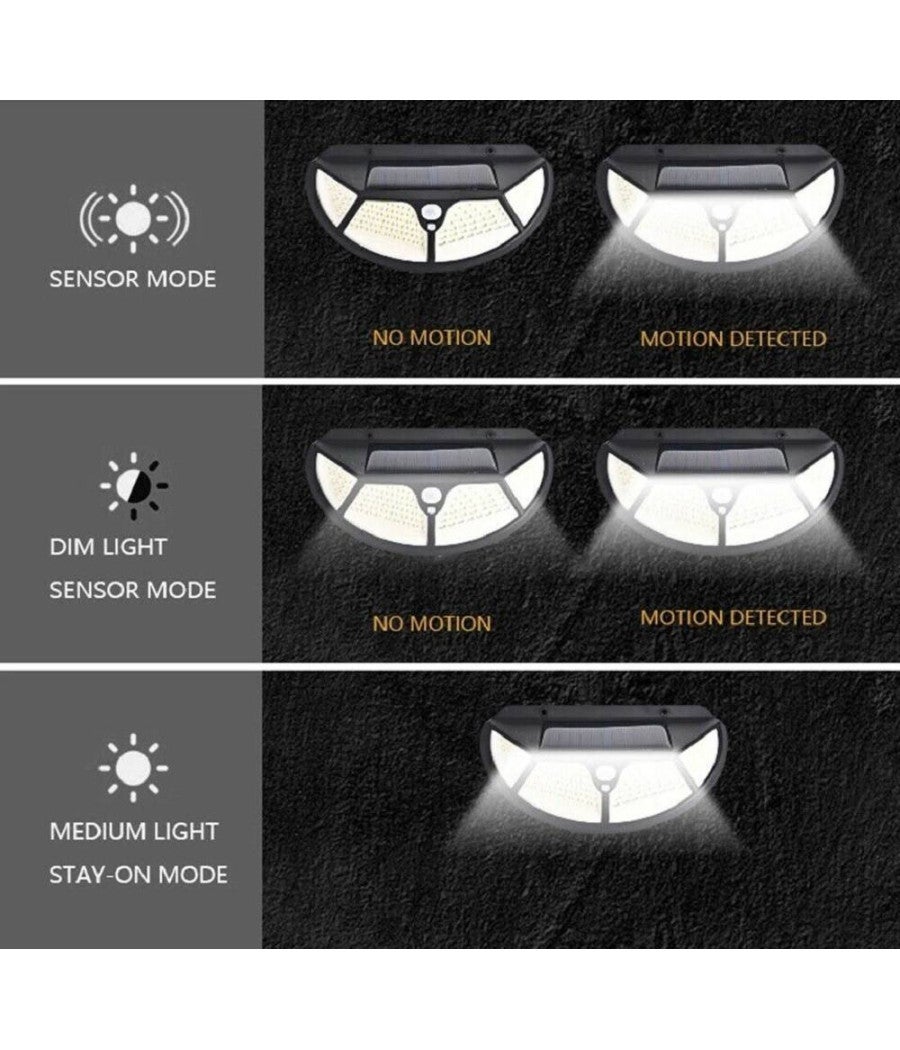 Trade Shop - Faretto Led Da Esterno Con Pannello Solare Sensore Di Movimento Crepuscolare 6pz - - 5