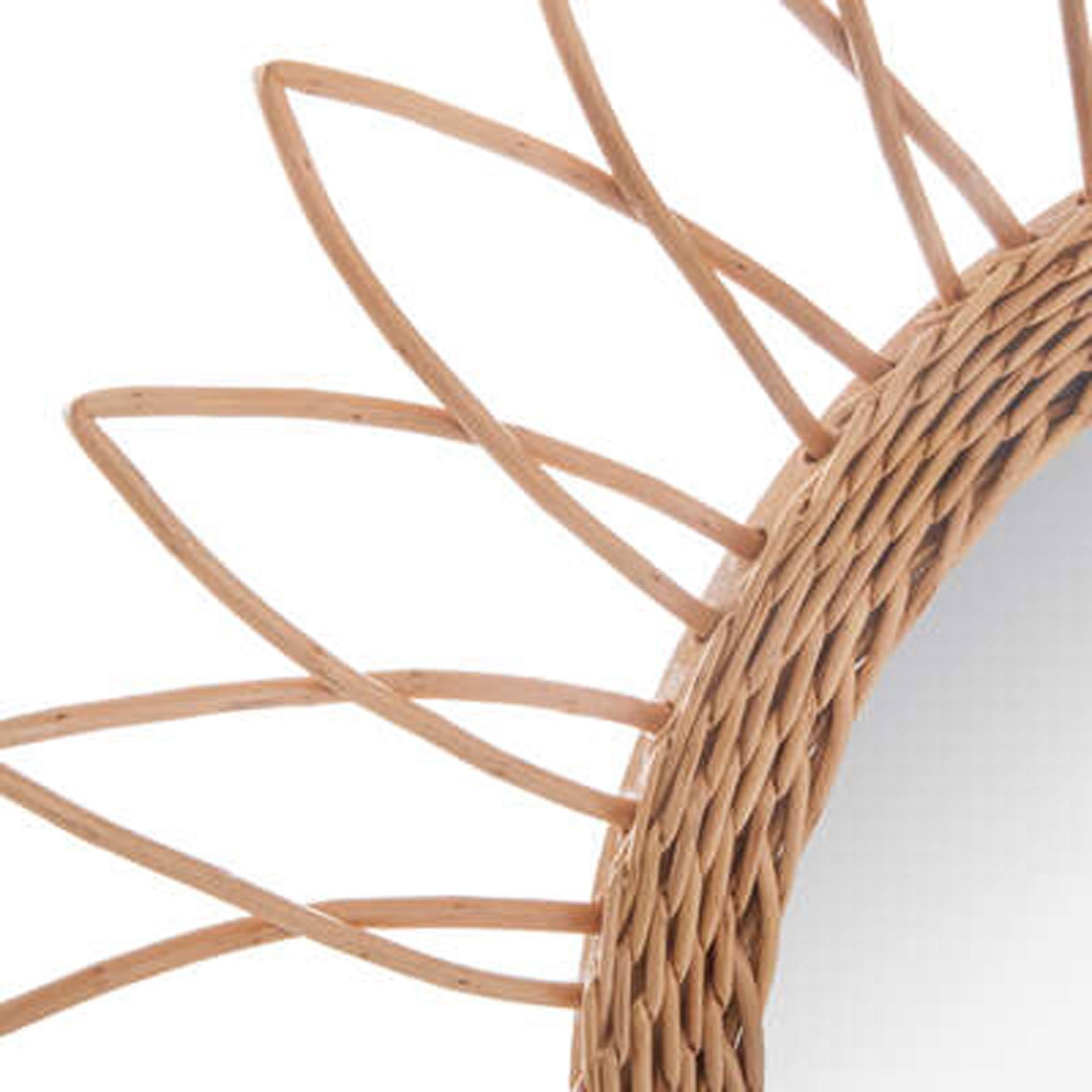 WELLHOME Specchio rotondo in vimini girasole Ø50 cm - 3