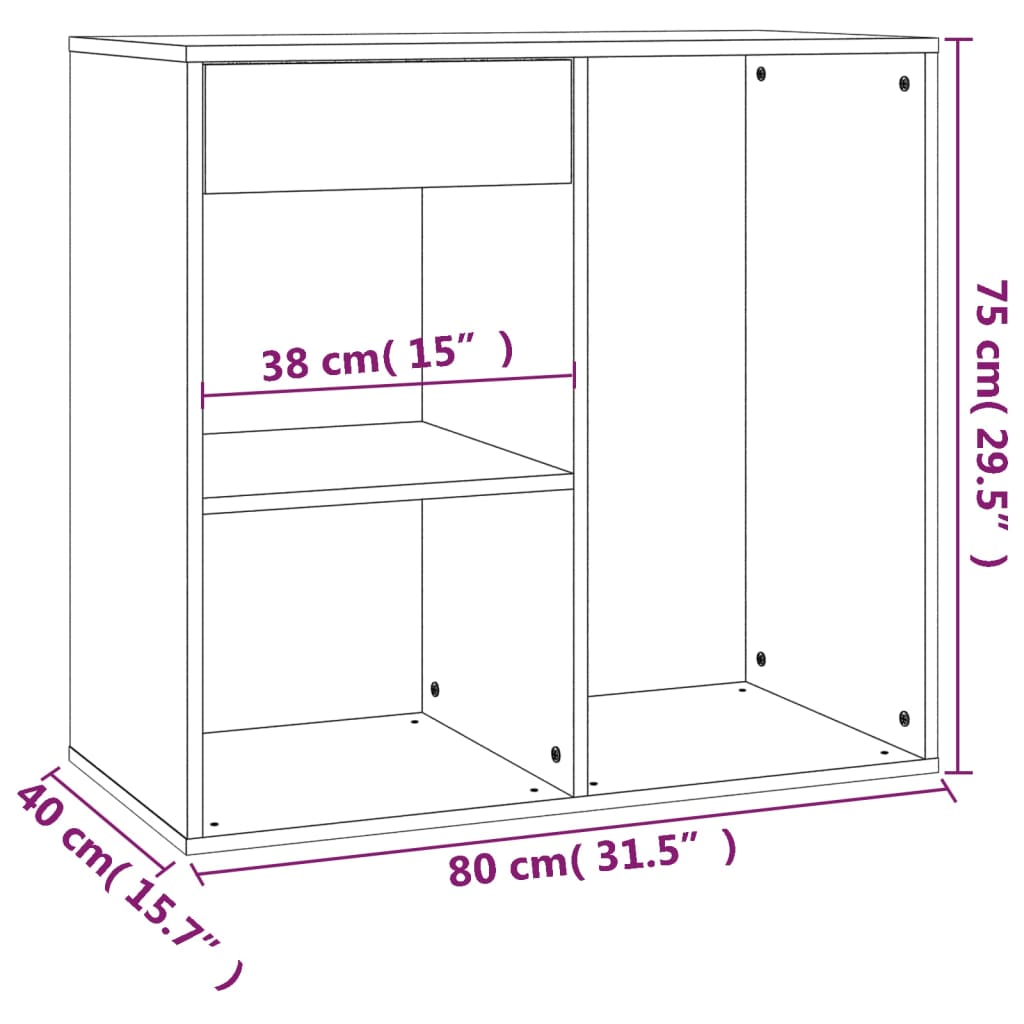 Armário de maquiagem em compensado branco 80x40x75 cm - COMFORTXL - 8