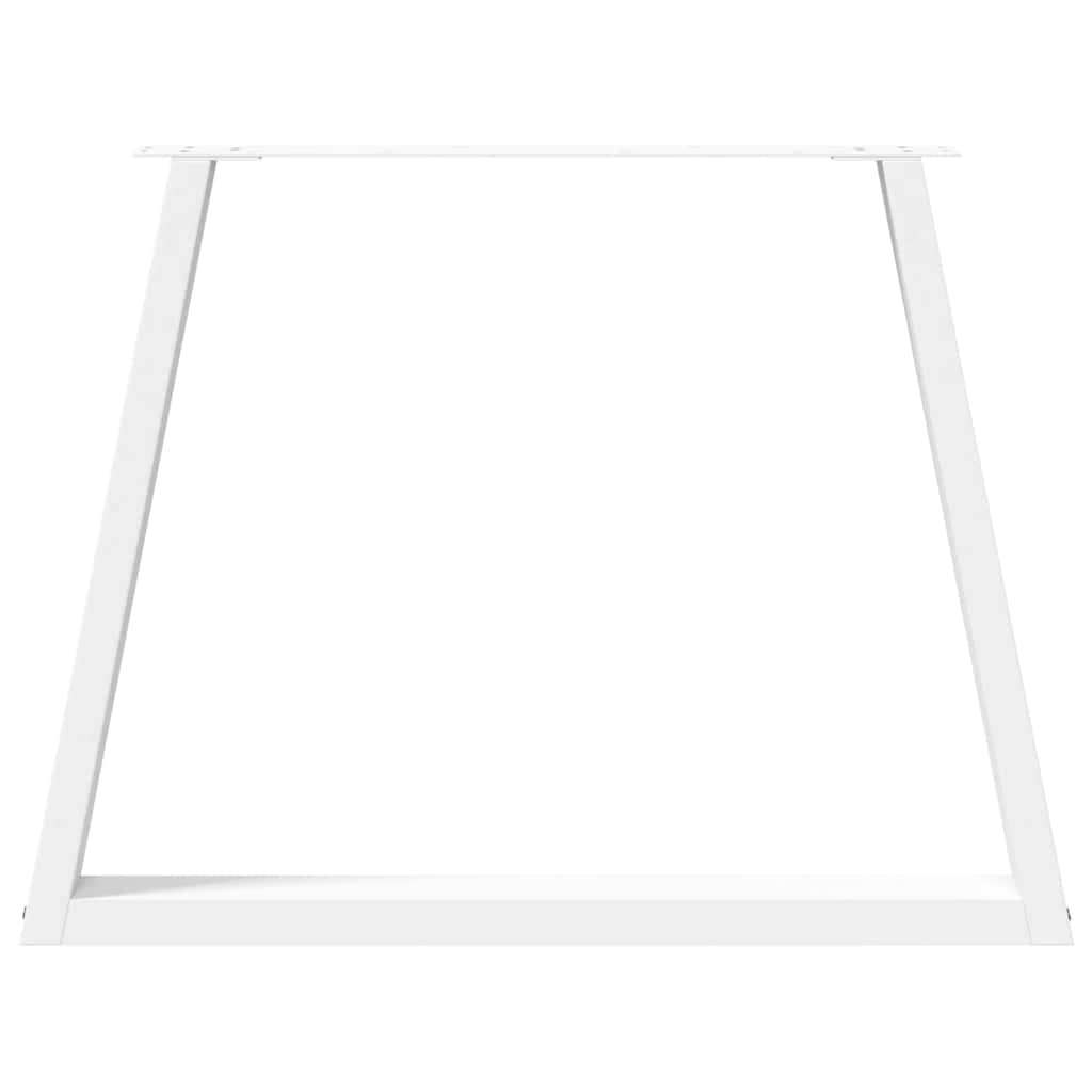 Maison Exclusive - Pieds de table à manger en forme de V, 2 pièces, blanc, 90 x (72-73,3) cm, acier - 5