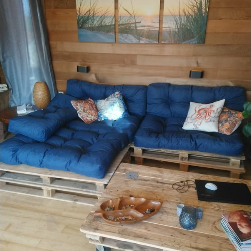 Coussins palette lot en polyester BANANAIR 120x80x15 cm bleu - 8