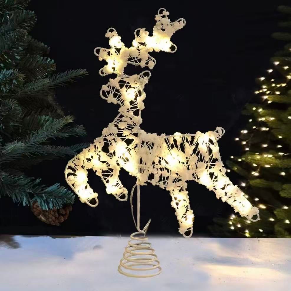 Lampki dekoracyjne na choinkę, świecące lampki z motywem renifera, ciepłe światło, 20 lampek, lampki do dekoracji choinki z reniferem