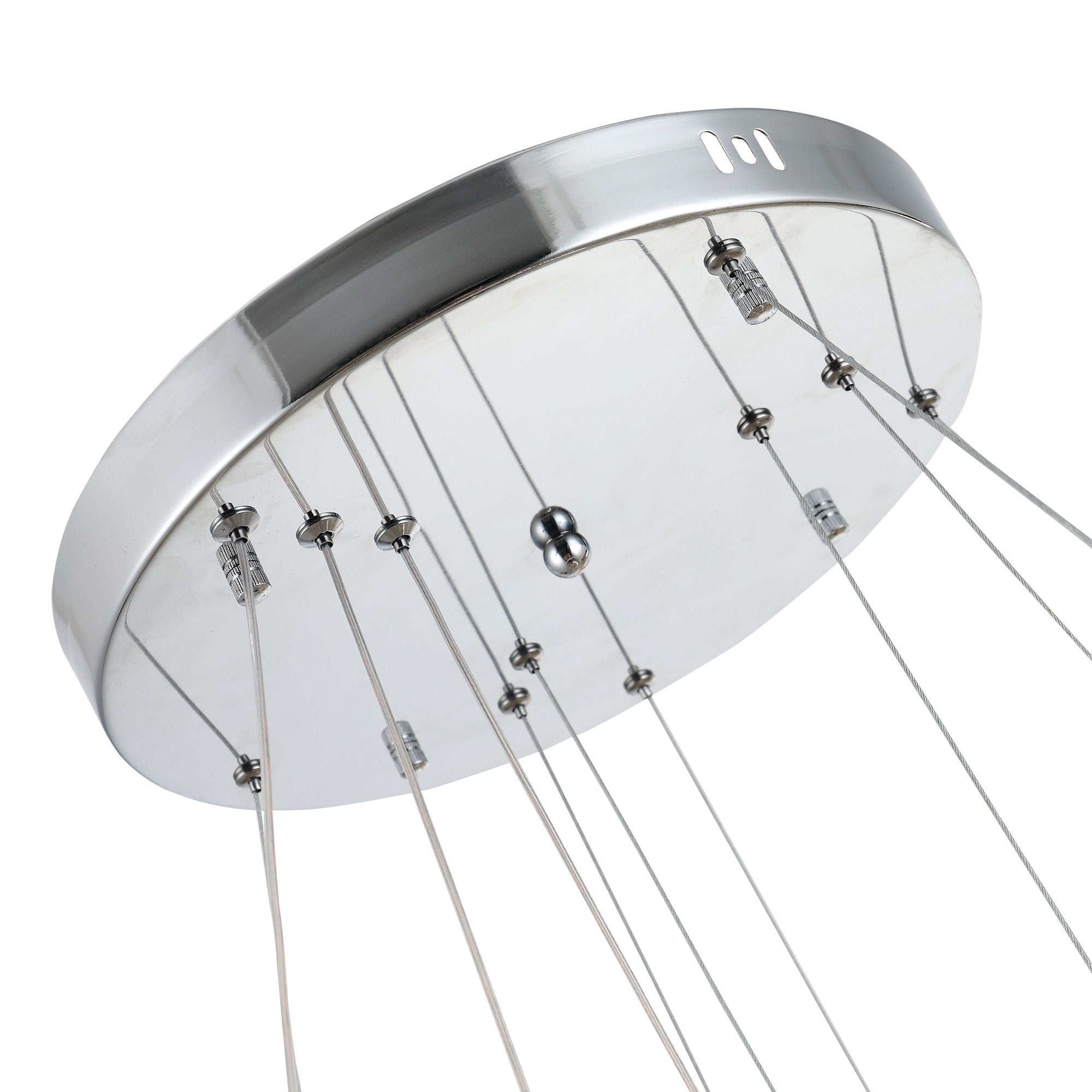 HOMCOM Lampadario a Sospensione con 3 Anelli Regolabili, Luci a LED e Cristalli, Ø60 x 110cm - 7