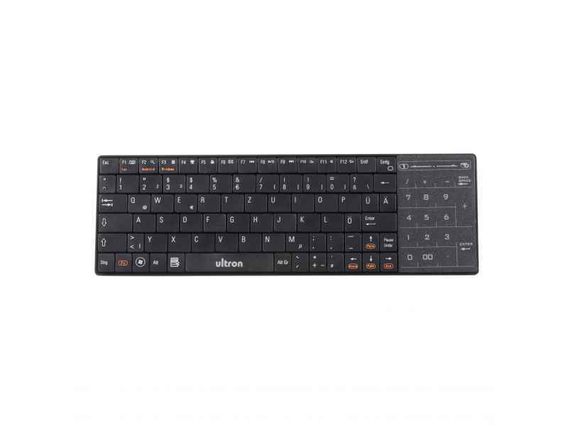 Ultron Tastiera Bluetooth QWERTZ Tedesca Con Touchpad Integrato - 98 Tasti, Multimediale, Per PC, Android, IOS