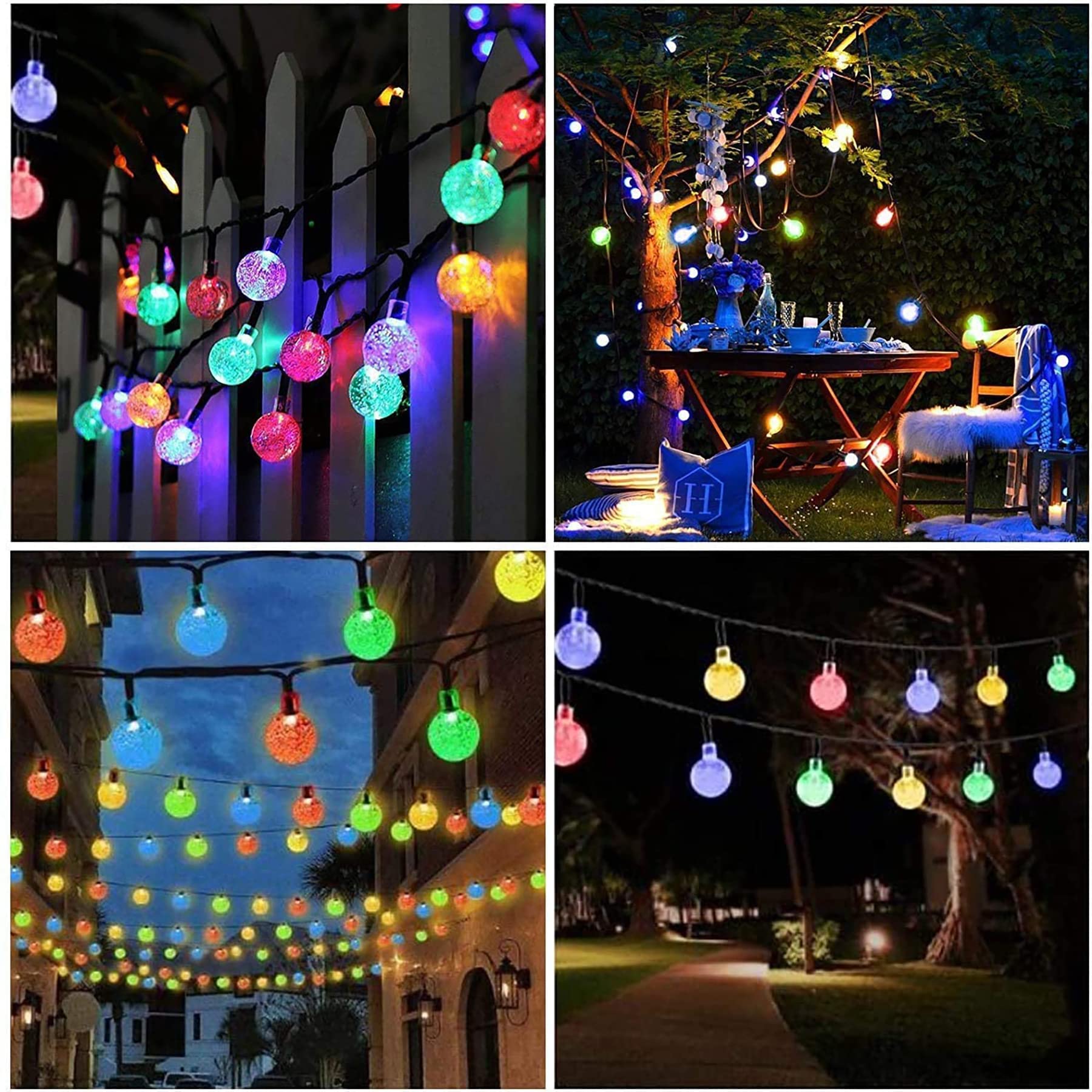 Guirlande Lumineuse Solaire Extérieure, 50 LED, 8 Modes Economie d'énergie et Protection de l'environnement, Intérieure et Extérieure, Pour Jardin - 5