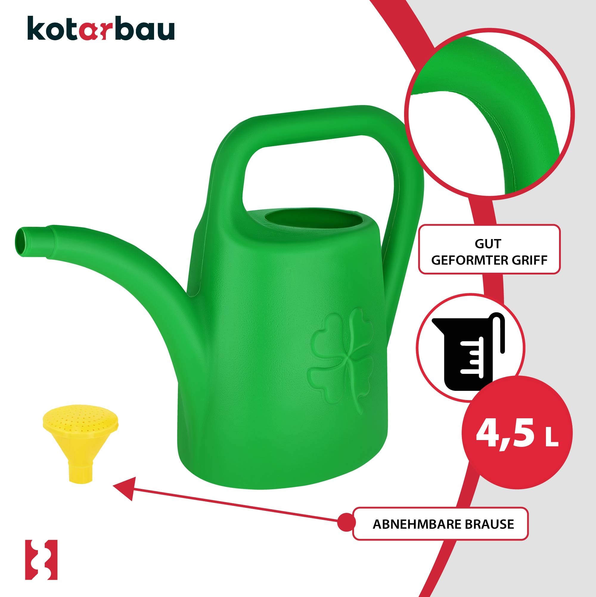 Arrosoir Plante Intérieur - PVC - 4,5 L - Vert - avec Pomme Amovible - Arrosoir Jardin - pour Fleurs Potager Terrasse Balcon KOTARBAU - 8