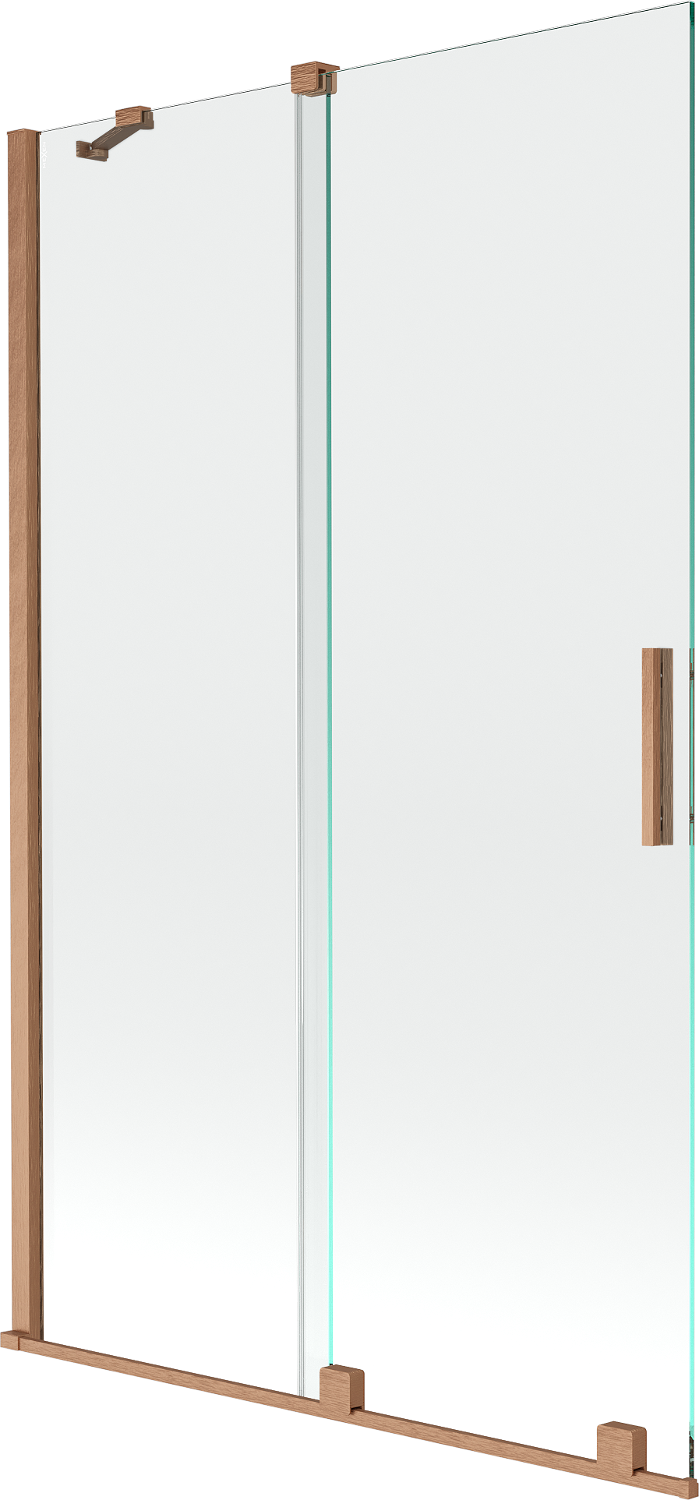 Mexen Velar parawan nawannowy 2-skrzydłowy rozsuwany 110 x 150 cm, transparent, miedź szczotkowana - 896-110-000-01-65