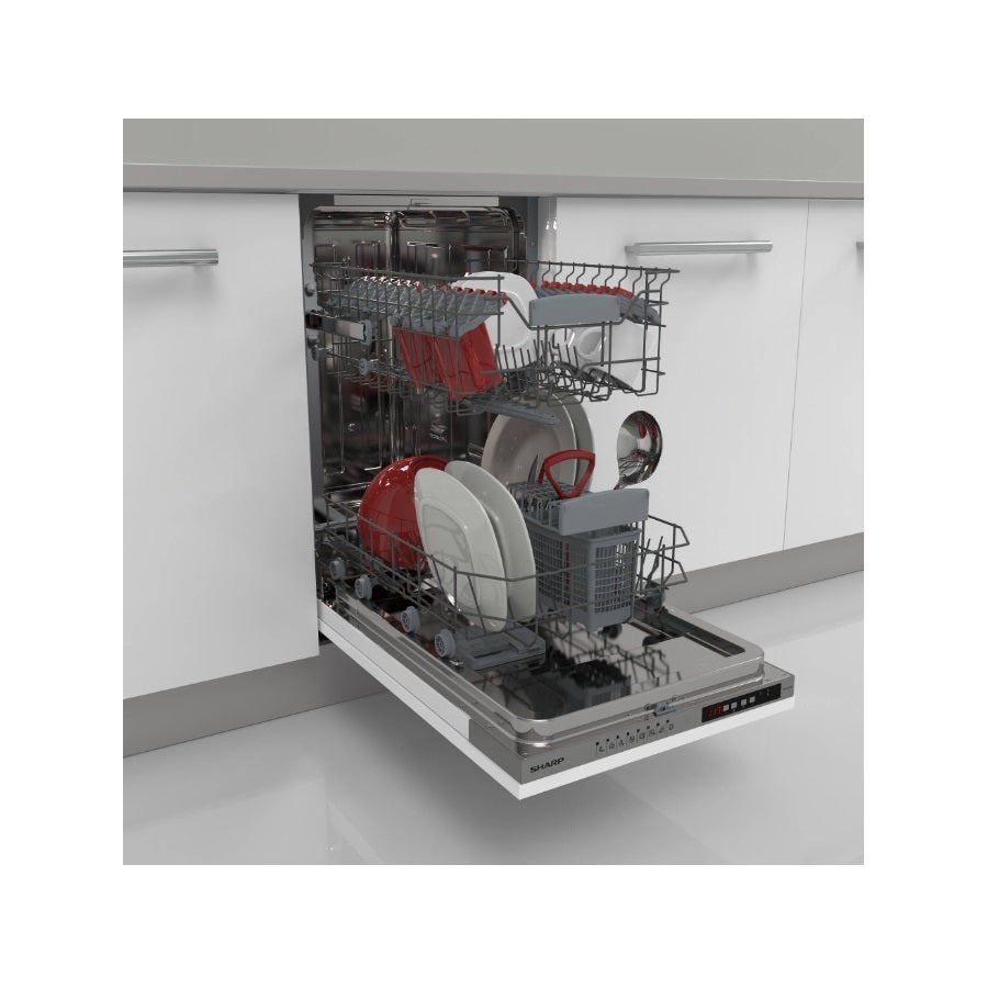 Lave-vaisselle encastrable SHARP 10 Couverts 45cm E, QWI1GI47EX - 7