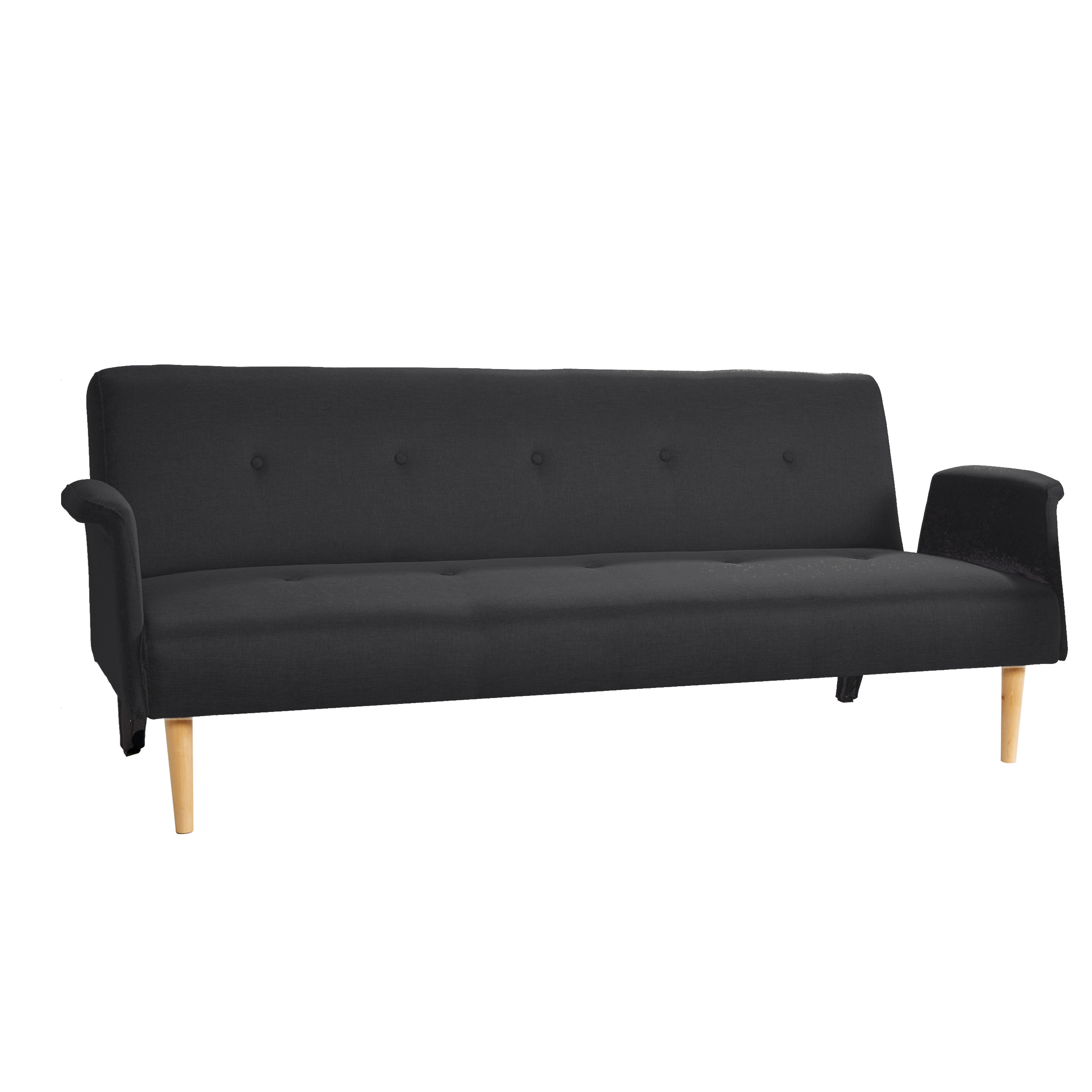 Canapé Convertible 3 Places Beliani Aberdeen – Tissu Marron Foncé, Dossier Réglable, élégant