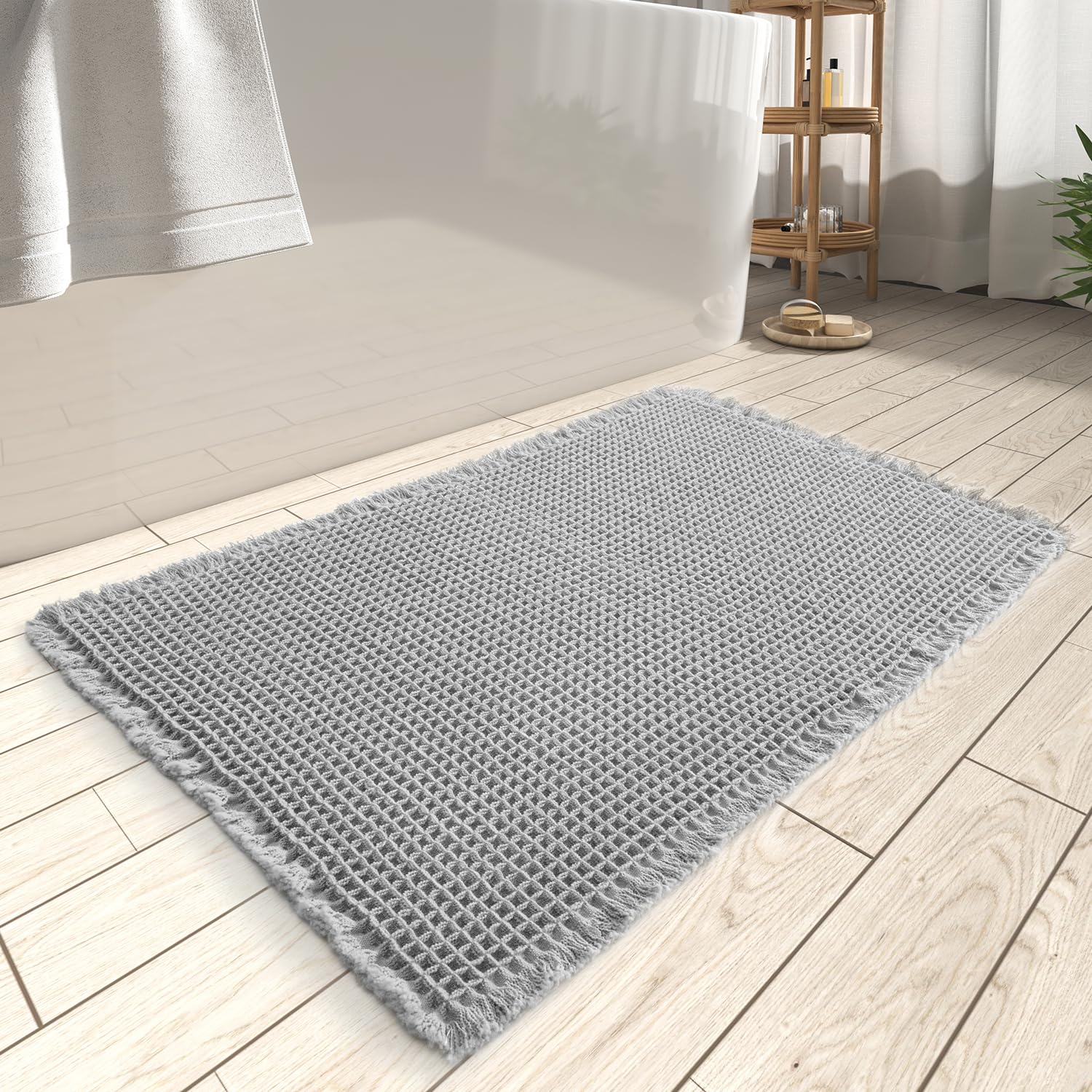 Kaki Tapis de sol de salle de bain antidérapants absorbant l'eau, tapis de sol de salle de bain antidérapants absorbant l'eau(46CM*77CM) - 4