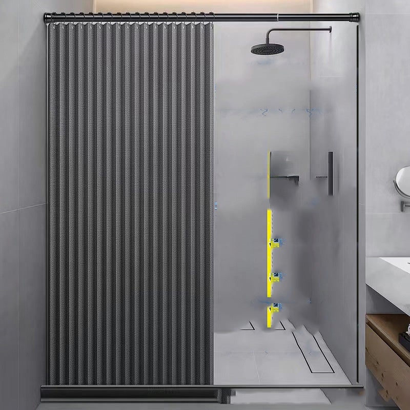 Tenda Da Doccia Grigia Per Bagno, Tessuto A Nido D'ape Di Lusso 230 Molto Resistente 120 X 180 87819358
