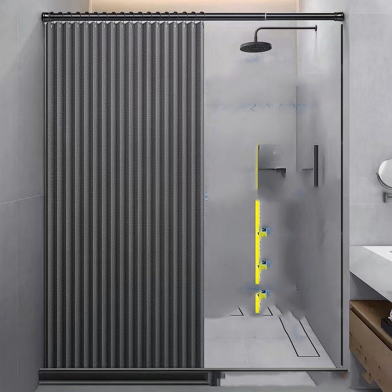 Tenda Da Doccia Grigia Per Bagno, Tessuto A Nido D'ape Di Lusso 230 Molto Resistente 120 X 180 87819358 Tenda Da Doccia Grigia Per Bagno, Tessuto A Nido D'ape Di Lusso 230 Molto Resistente 120 X 180 87819358