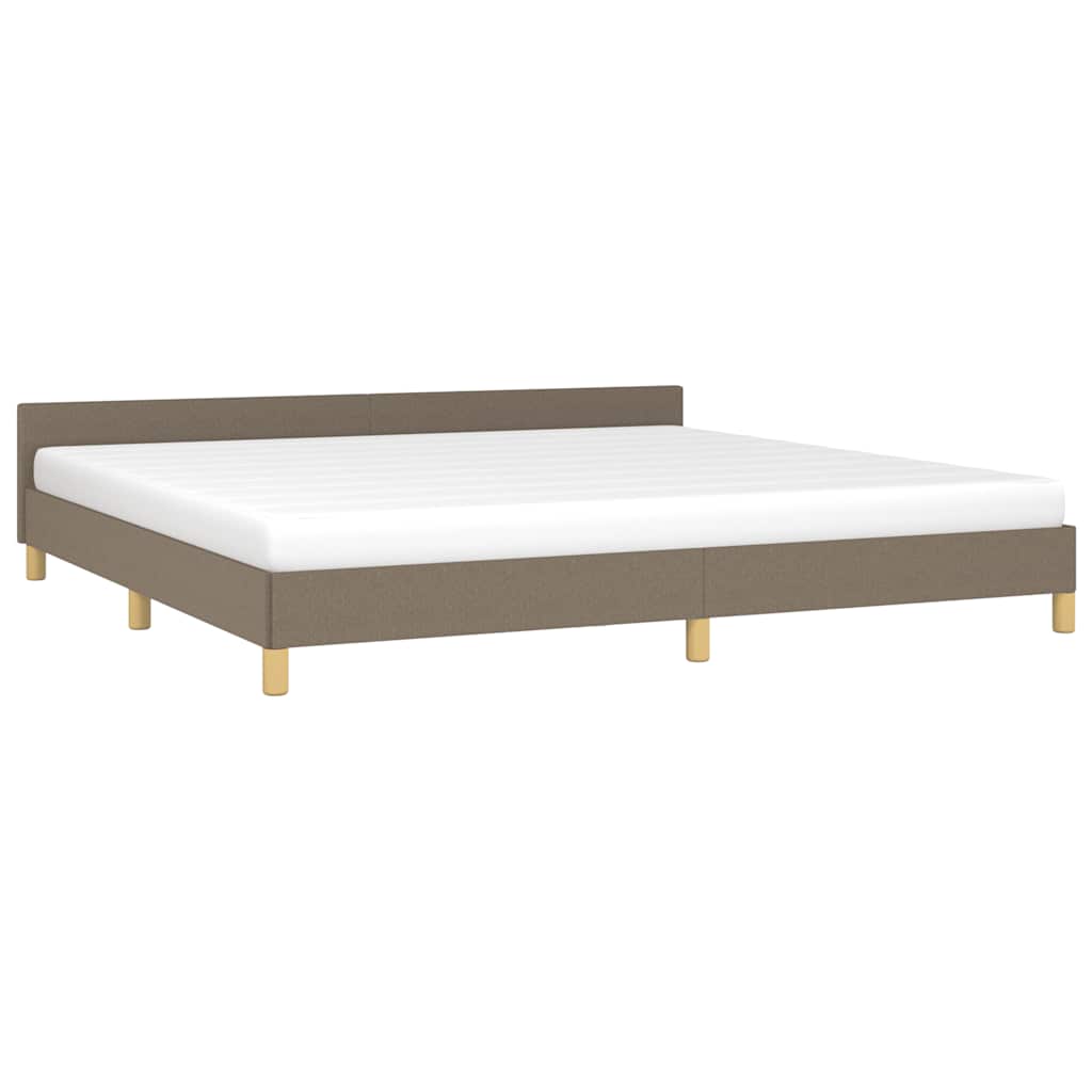Cadre de lit sans matelas taupe 200 x 200 cm tissu - 3
