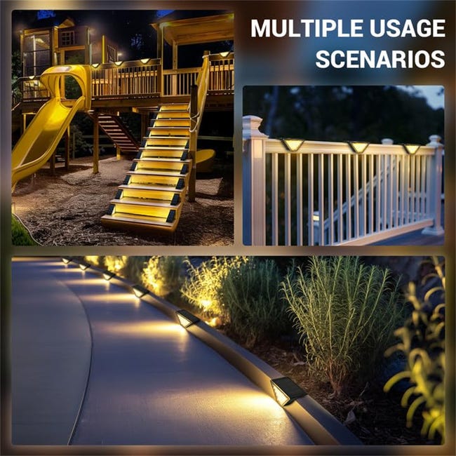 6 luci solari per recinzione da esterno, impermeabili, luci da parete dal tramonto all'alba, luce bianca, luci solari a LED per cortile | Leroy Merlin 6 luci solari per recinzione da esterno, impermeabili, luci da parete dal tramonto all'alba, luce bianca, luci solari a LED per cortile | Leroy Merlin