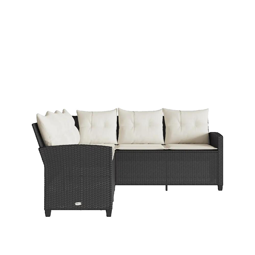 Sofa w kształcie L vidaXL czarny z poduszkami zdejmowanymi