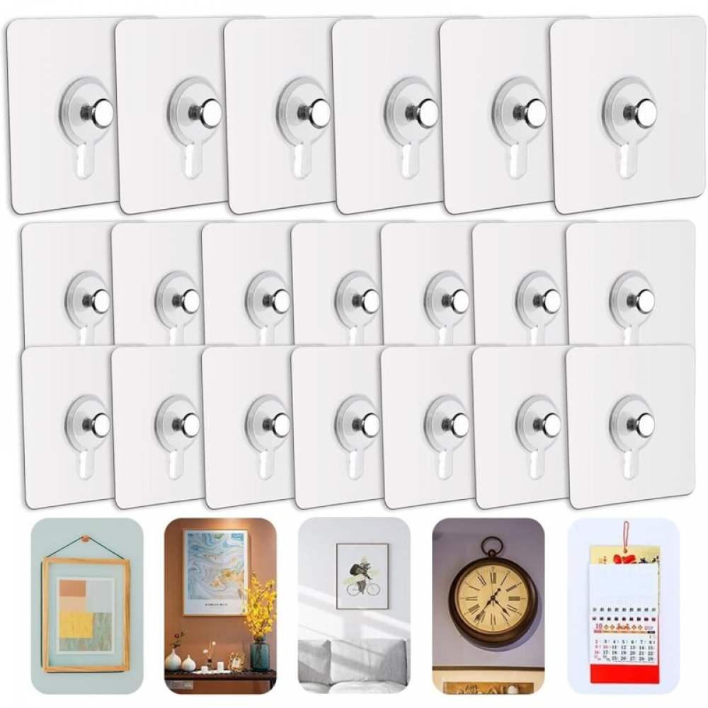 DDKY 50 Pièces4*1CM Crochet Mural,Attache Cadre Sans Percer,Fixation Cadre Sans Percer,Accroche Tableau Sans Percer Crochet Tableau Mural Pour Accroche Cadre Crochet Tableau Cadre Photo Chapeau