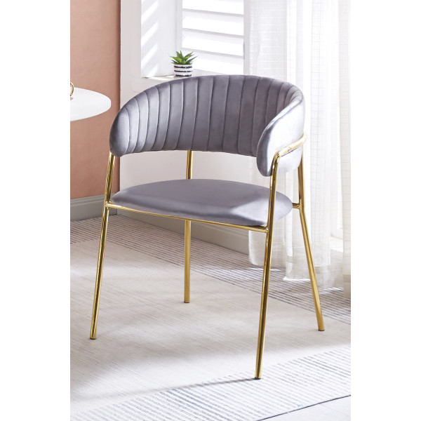 Cadeira Moniel Golden Veludo - Cinza escuro - 2